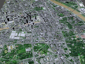 Warsaw downtown city Poland 8km Modèle 3D