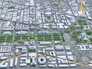Washington DC downtown city USA 20km 3D Model