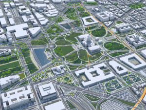 Washington DC downtown city USA 20km 3D Model