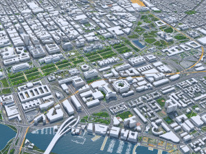 Washington DC downtown city USA 20km 3D Model