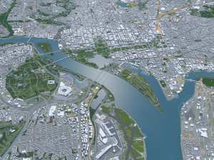 Washington DC downtown city USA 20km 3D Model