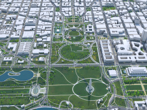 Washington DC downtown city USA 20km 3D Model