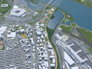 Washington DC downtown city USA 20km 3D Model