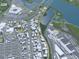 Washington DC downtown city USA 20km 3D Model