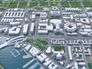 Washington DC downtown city USA 20km 3D Model