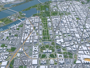 Washington DC downtown city USA 20km 3D Model