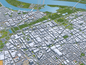 Washington DC downtown city USA 20km 3D Model
