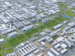 Washington DC downtown city USA 20km 3D Model