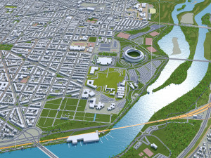 Washington DC downtown city USA 20km 3D Model