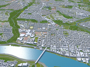 Washington DC downtown city USA 20km 3D Model
