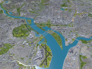 Washington DC downtown city USA 20km 3D Model