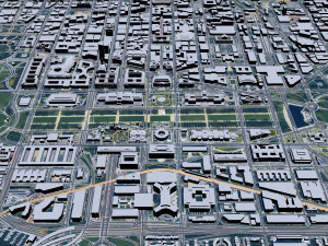 Washington DC downtown city USA 20km 3D Model