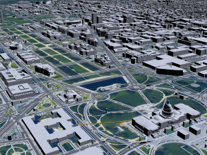 Washington DC downtown city USA 20km 3D Model