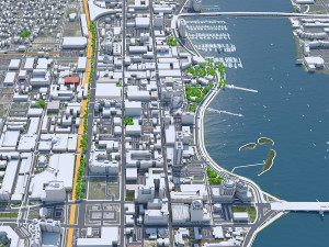 West Palm Beach Downtown city Florida USA 6km 3D Model