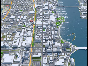 West Palm Beach Downtown city Florida USA 6km 3D Model