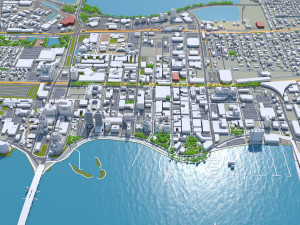 West Palm Beach Downtown city Florida USA 6km 3D Model