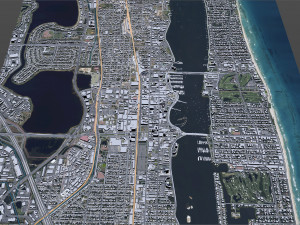 West Palm Beach Downtown city Florida USA 6km 3D Model