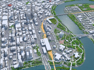 Winnipeg Manitoba Downtown city Canada 6km 3D Model