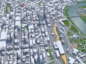 Winnipeg Manitoba Downtown city Canada 6km 3D-Modell