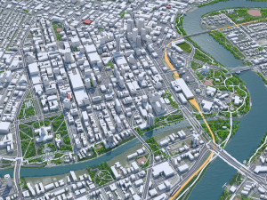 Winnipeg Manitoba Downtown city Canada 6km 3D-Modell