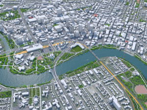 Winnipeg Manitoba Downtown city Canada 6km 3D-Modell