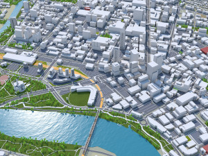 Winnipeg Manitoba Downtown city Canada 6km 3D-Modell