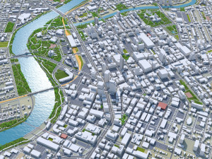Winnipeg Manitoba Downtown city Canada 6km 3D-Modell