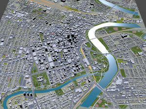 Winnipeg Manitoba Downtown city Canada 6km 3D-Modell