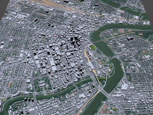 Winnipeg Manitoba Downtown city Canada 6km 3D-Modell