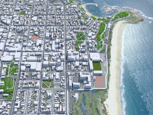 Wollongong Downtown city Australia 6km 3D Model