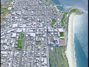 Wollongong Downtown city Australia 6km 3D-Modell