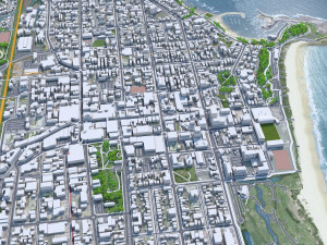 Wollongong Downtown city Australia 6km 3D-Modell
