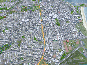Wollongong Downtown city Australia 6km 3D-Modell