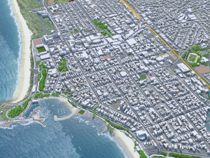 Wollongong Downtown city Australia 6km 3D-Modell