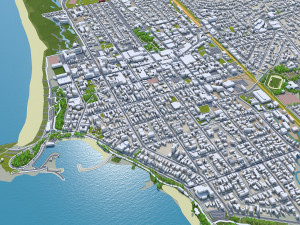 Wollongong Downtown city Australia 6km 3D-Modell