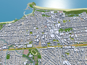 Wollongong Downtown city Australia 6km 3D-Modell