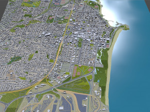 Wollongong Downtown city Australia 6km 3D-Modell