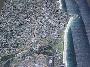 Wollongong Downtown city Australia 6km 3D-Modell