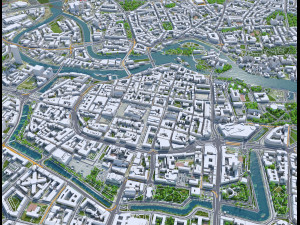 Wroclaw Downtown city Poland 8km 3D Модель