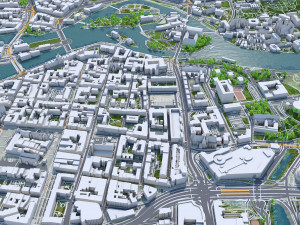 Wroclaw Downtown city Poland 8km 3D Модель