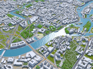 Wroclaw Downtown city Poland 8km 3D Модель