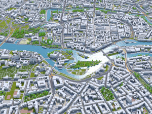 Wroclaw Downtown city Poland 8km 3D Модель