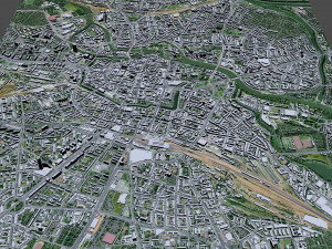 Wroclaw Downtown city Poland 8km 3D Модель