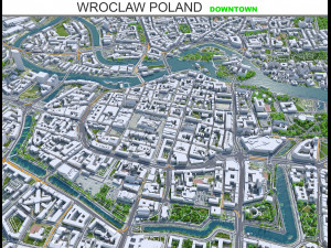 Wroclaw Downtown city Poland 8km Modèle 3D