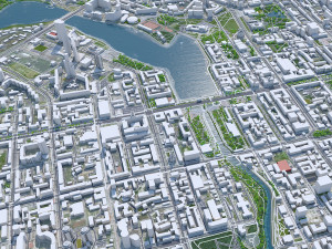 Yekaterinburg Downtown city Russia 8km 3D Model