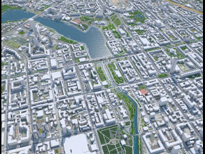Yekaterinburg Downtown city Russia 8km 3D Model