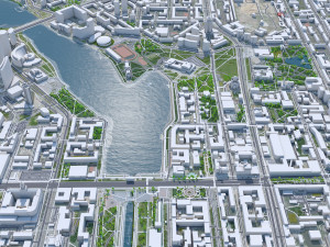 Yekaterinburg Downtown city Russia 8km 3D Model