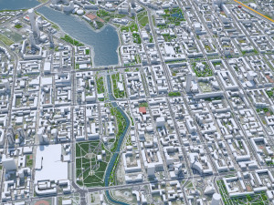 Yekaterinburg Downtown city Russia 8km 3D Model
