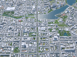 Yekaterinburg Downtown city Russia 8km 3D Model