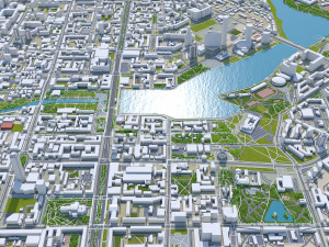 Yekaterinburg Downtown city Russia 8km 3D Model